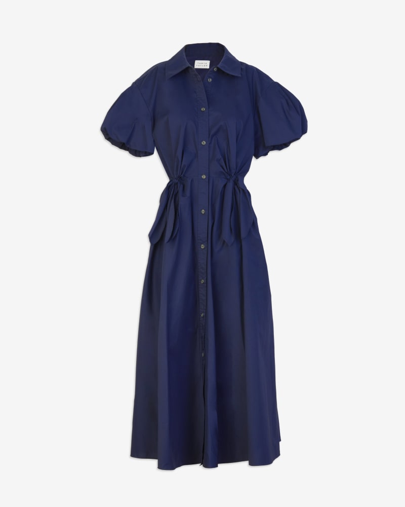 Front of a size 14 Elza Dress in Maritime Blue by Tanya Taylor. | dia_product_style_image_id:322363